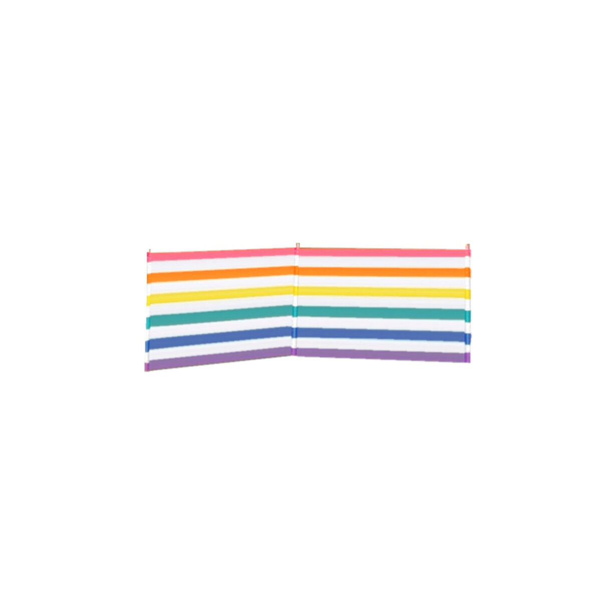 Marbueno Windbreak 3 Poles Steel Polyester Color Stripes 240X80 Cm Beach, Pool, Garden, Camping 10495
