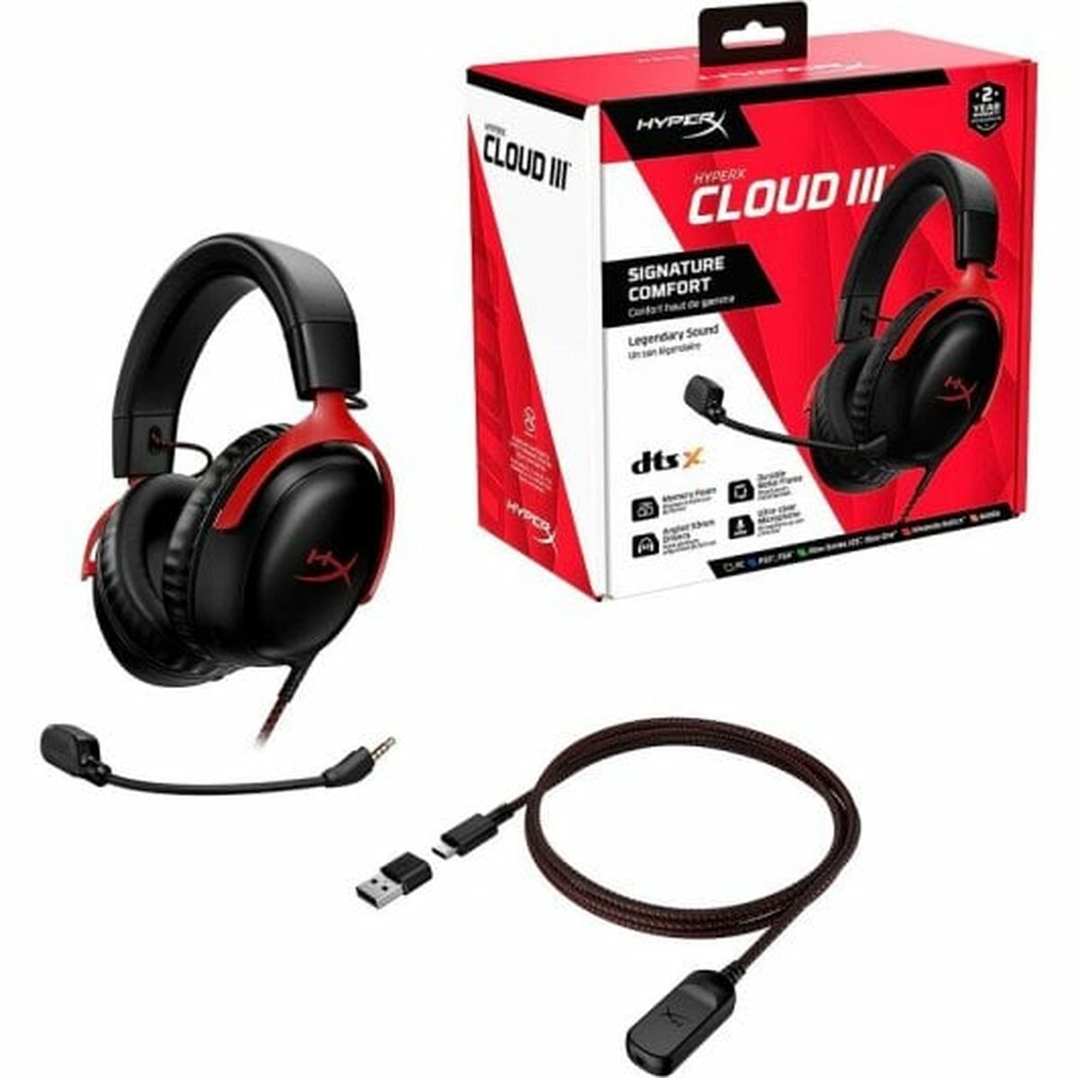 Hyperx Headphones With Microphone Hyperx Cloud Iii Black