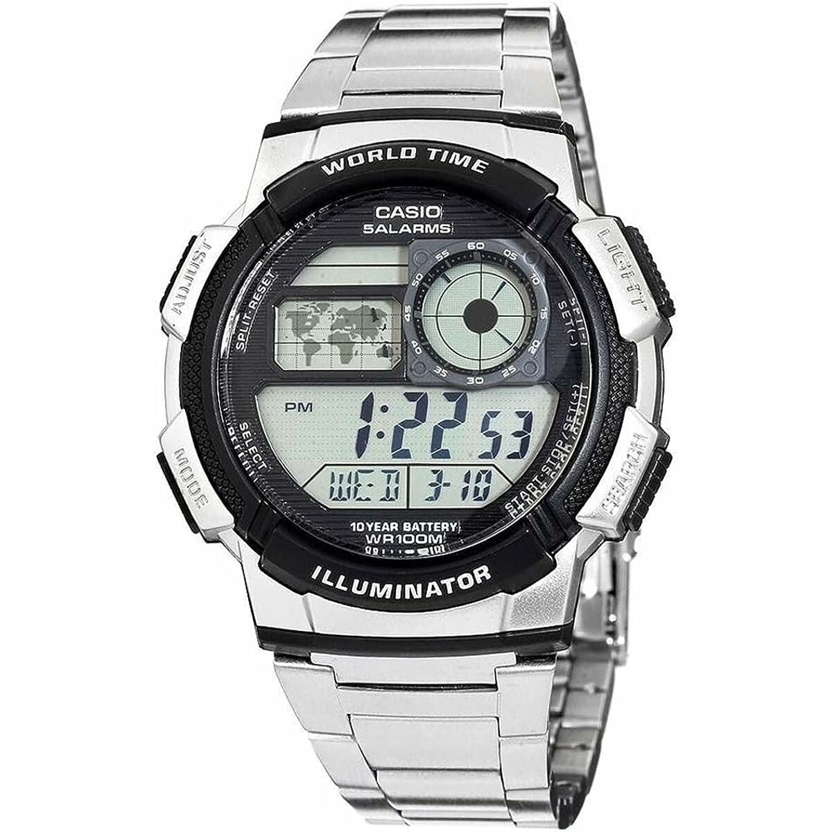 Casio Men's Watch Casio Ae-1000Wd-1Avef Digital Acrylic Black Grey Silver (Ø 45 Mm)