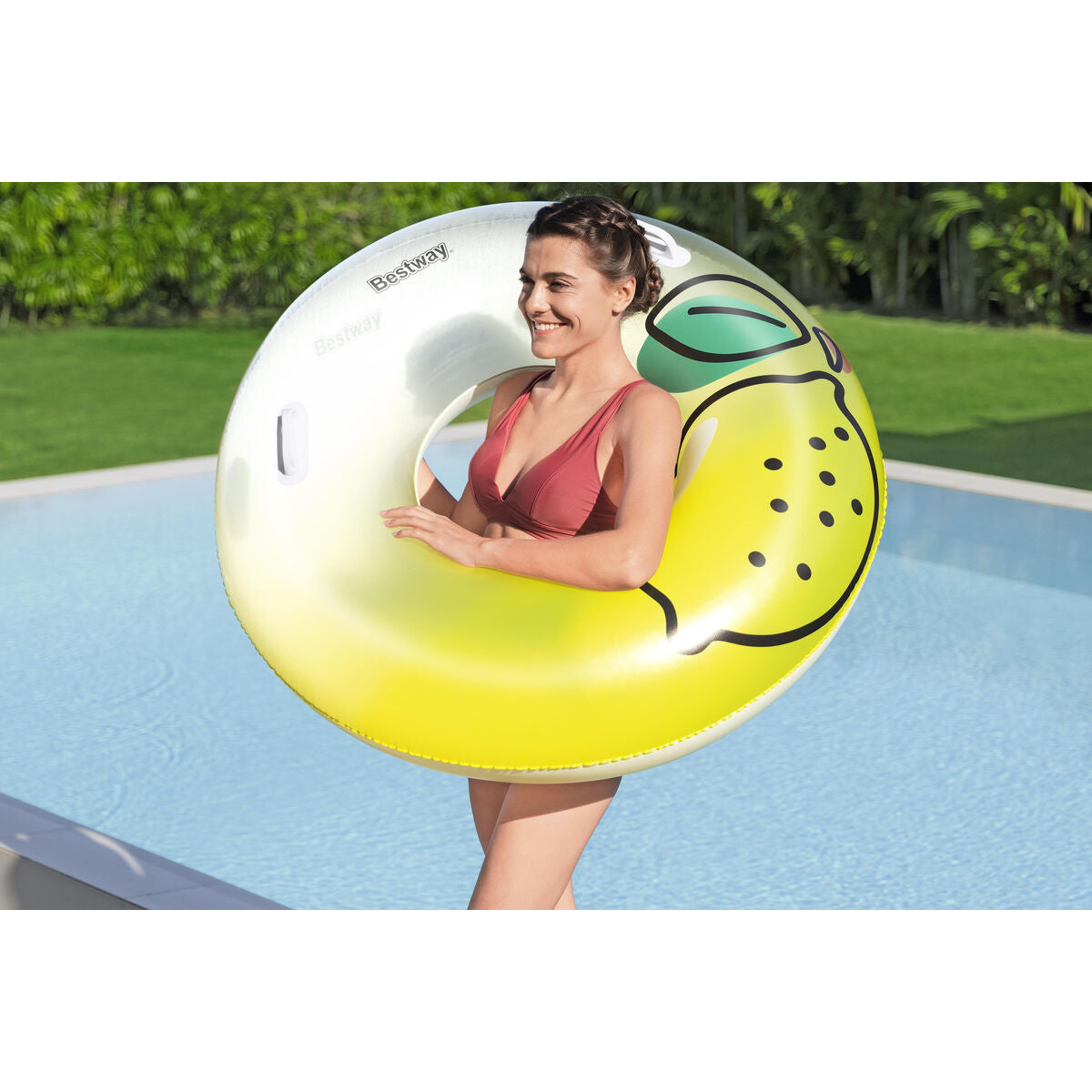 Bestway Inflatable Float with Handles Jungle D114 cm +12 Years Beach Pool 36448