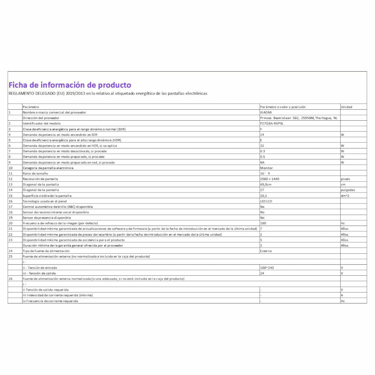 Xiaomi Gaming Monitor Xiaomi Wide Quad Hd 27"