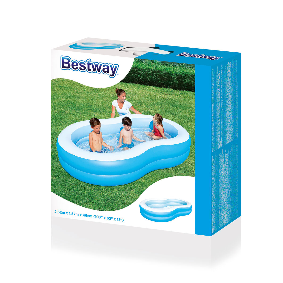 Bestway Inflatable Paddling Pool For Children Bestway Multicolour 262 X 157 X 46 Cm