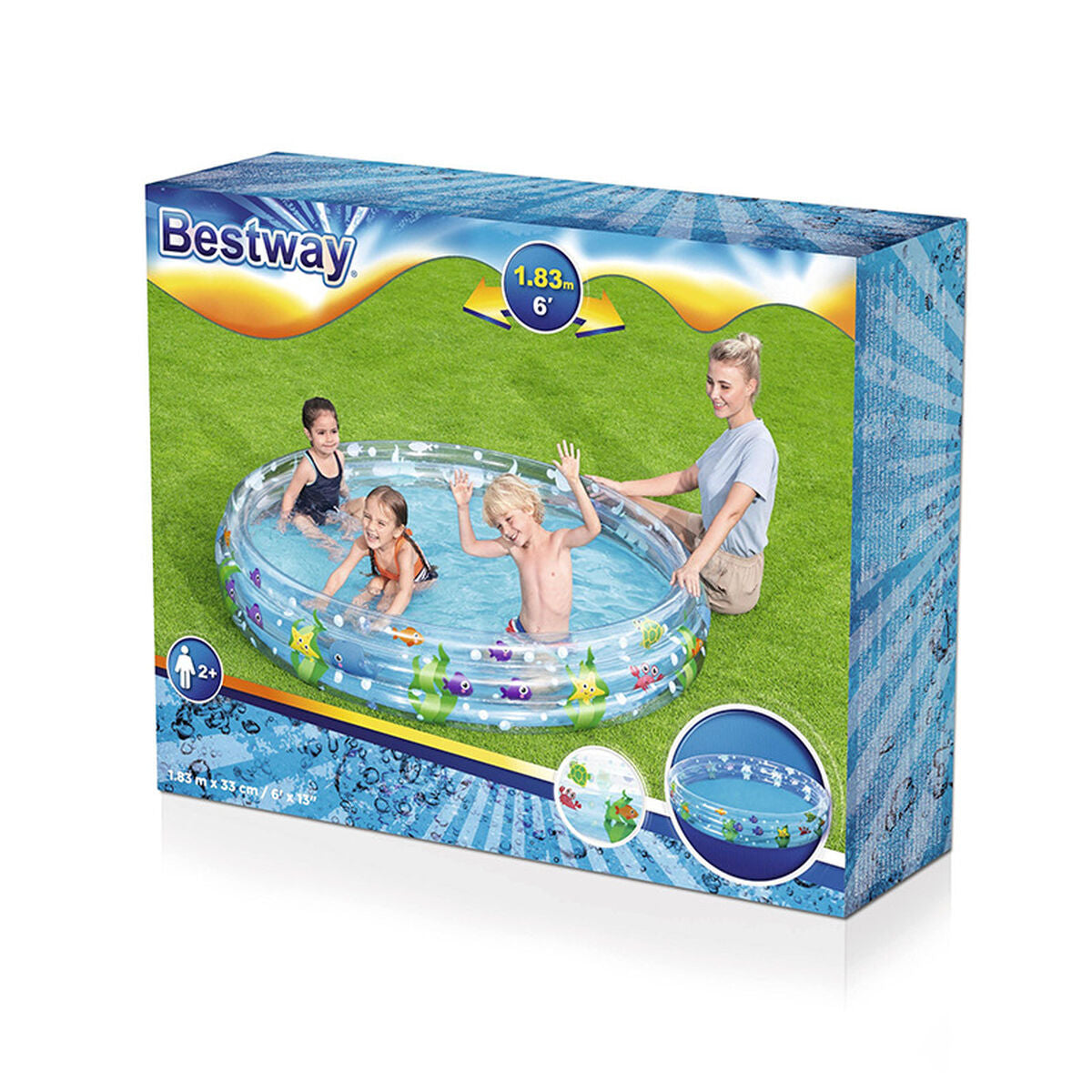 Bestway Inflatable Paddling Pool For Children Bestway Navy 183 X 33 Cm