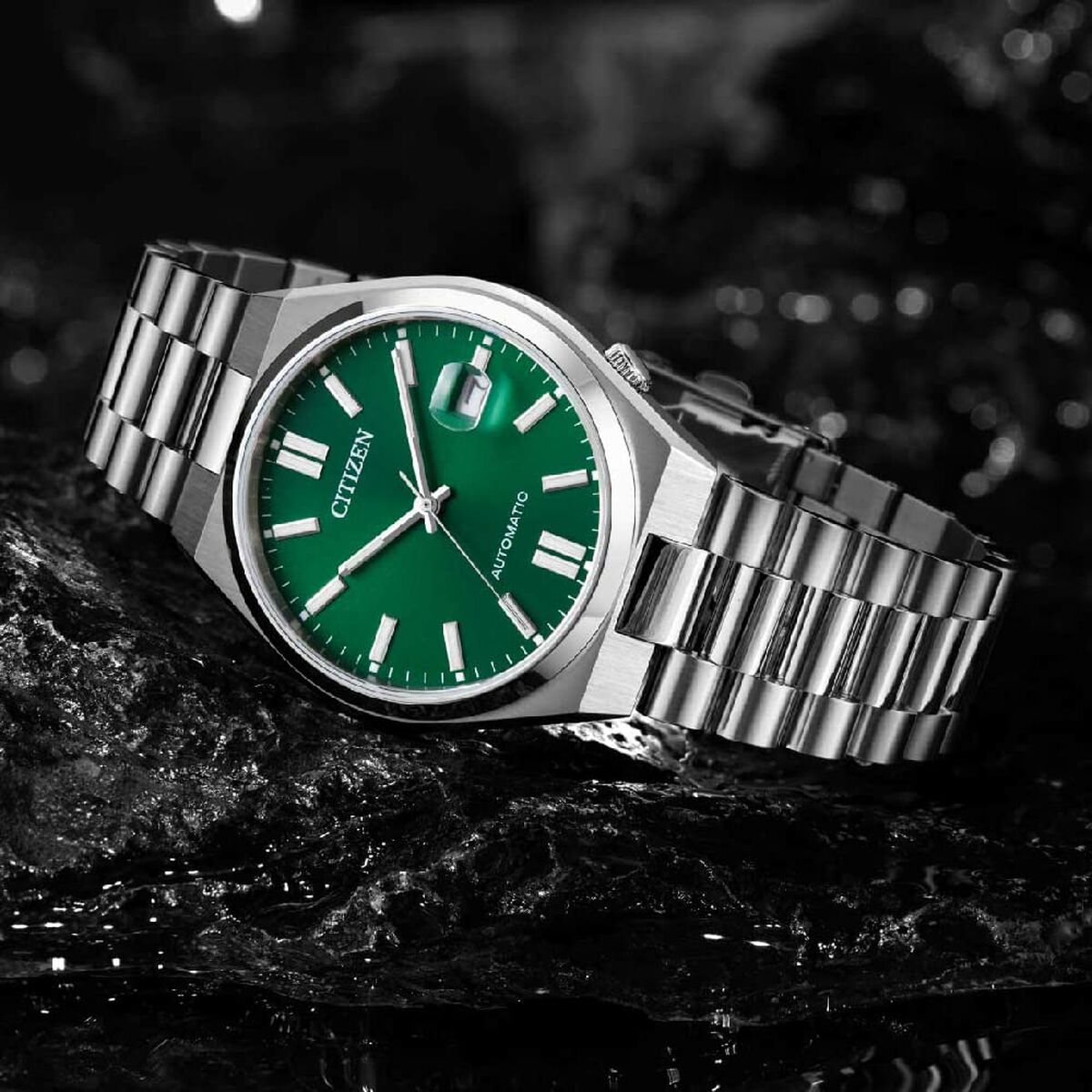 Citizen Men's Watch Citizen Tsuyosa Automatic Green Silver (Ø 40 Mm)