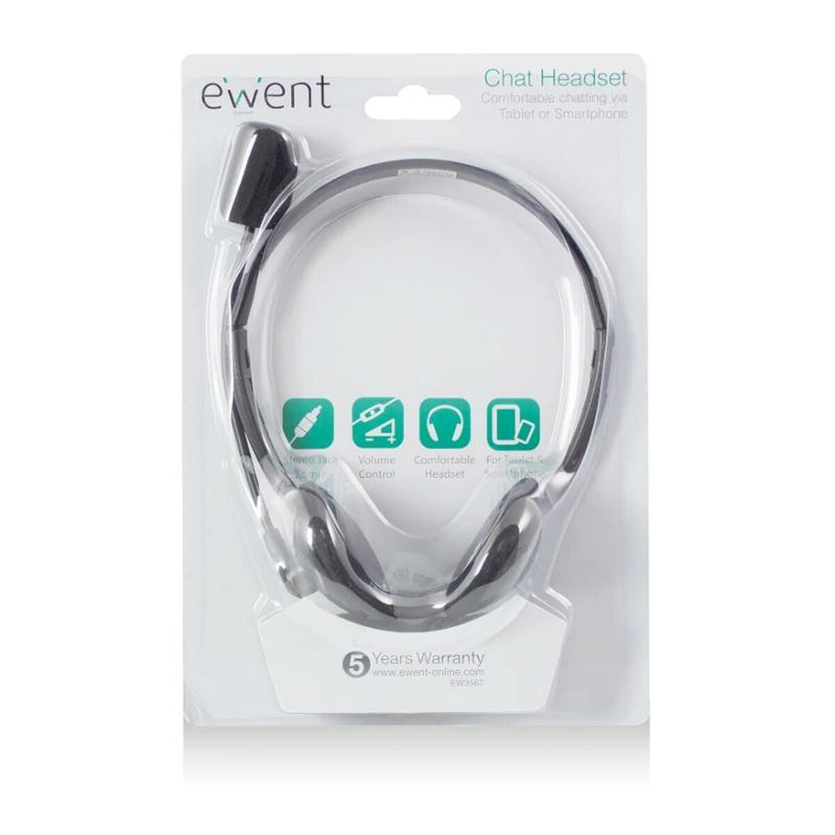 Ewent Headphones With Microphone Ewent Ew3567 Black (1 Unit)