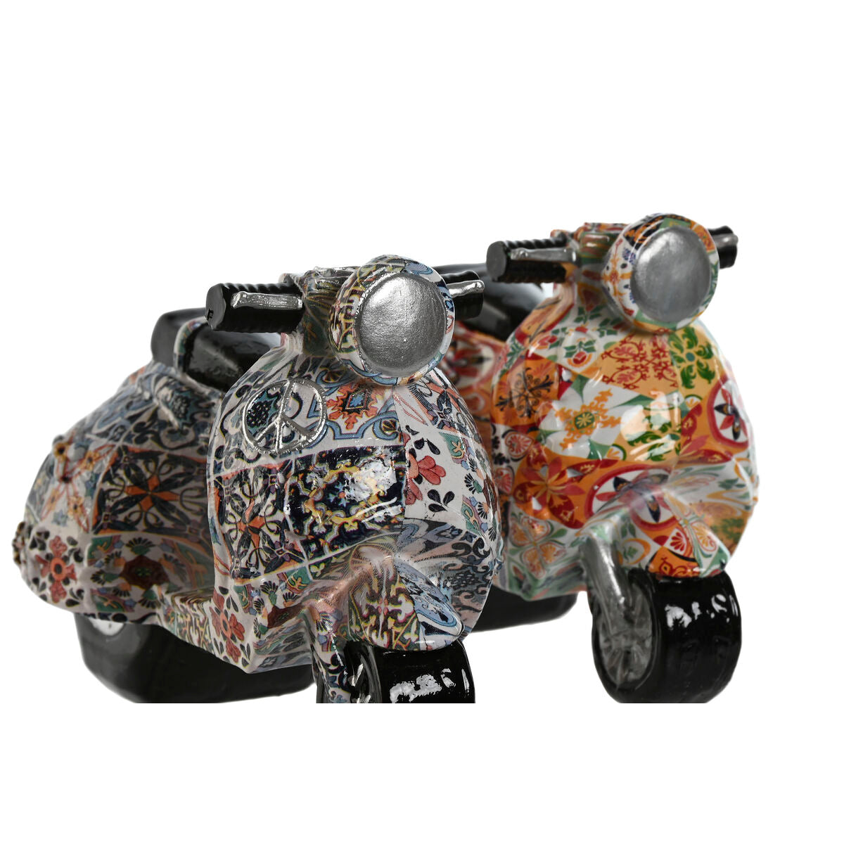 Home Esprit Decorative Figure Home Esprit Multicolour Mediterranean Scooter 14 X 8 X 11 Cm (2 Units)