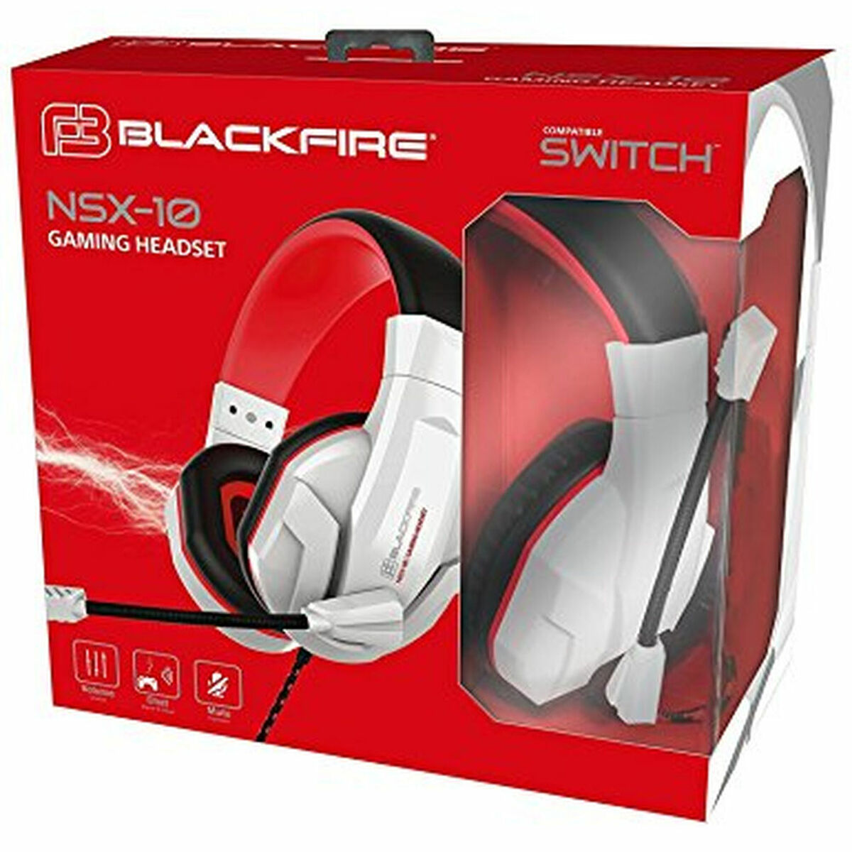 Blackfire Headphones With Microphone Blackfire Nsx-10 White