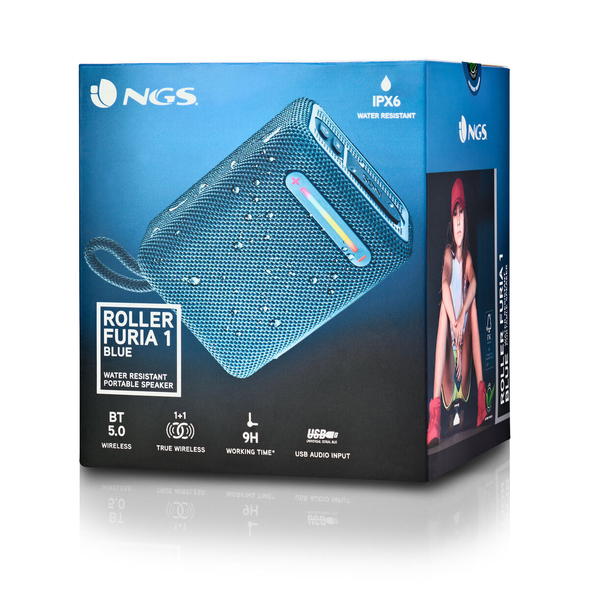 Ngs Portable Bluetooth Speakers Ngs Roller Furia 1 Blue Blue 15 W 7 W