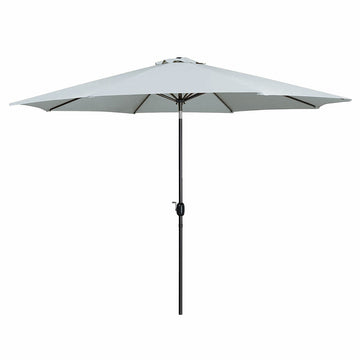 Marbueno Umbrella Steel 8 Ribs D300 Cm Polyester White Garden, Pool, Terrace 10487