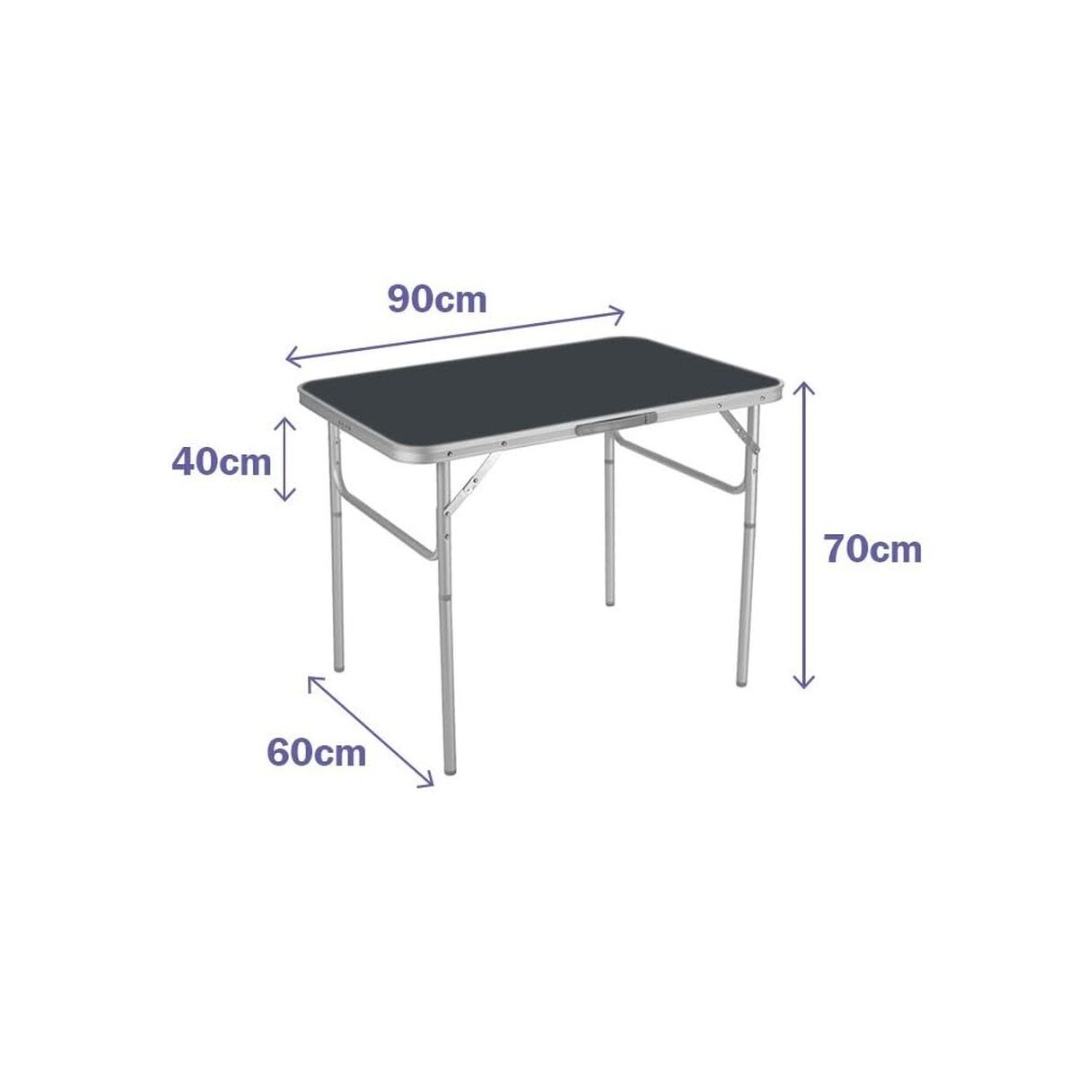 Folding Table Marbueno Grey 90 x 70 x 60 cm