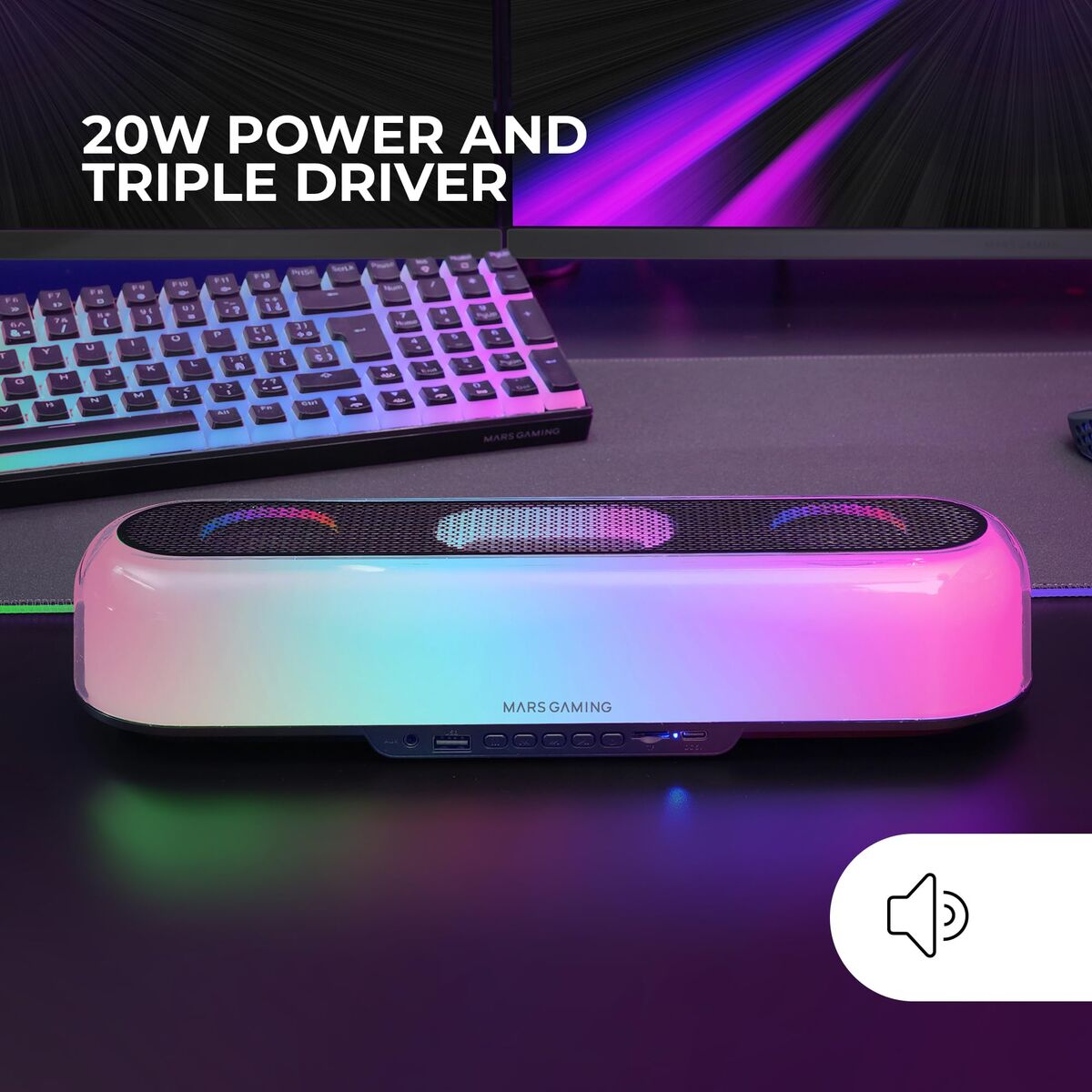 Mars Gaming Pc Speakers Mars Gaming Msborb Black 20 W 4 W