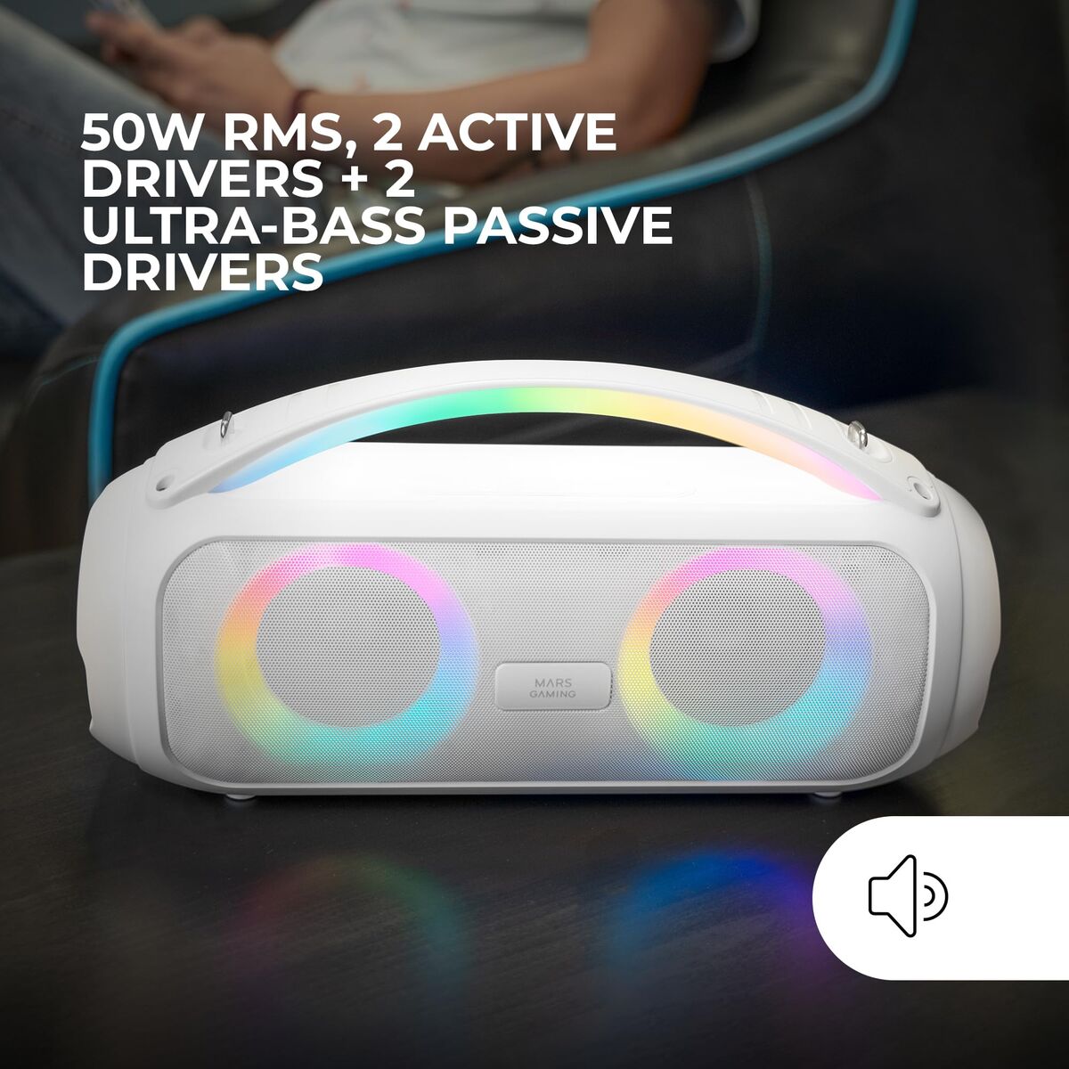 Mars Gaming Pc Speakers Mars Gaming Mspulsew White