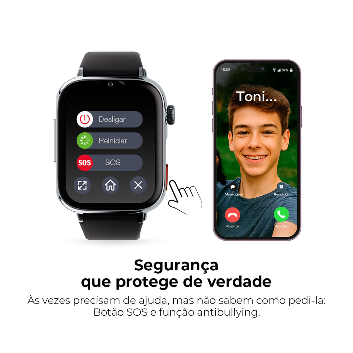 Savefamily Smartwatch Savefamily Green Silver