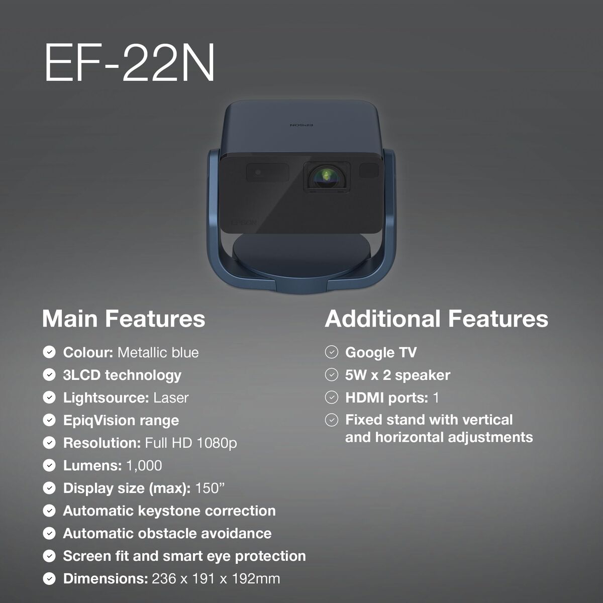 Epson Projector Epson V11Hb38440 Full Hd 1920 X 1080 Px