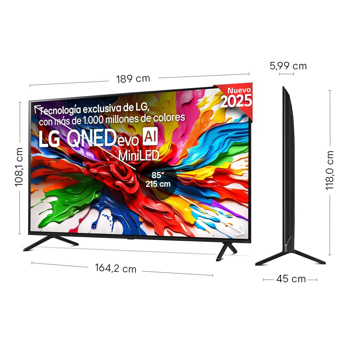 Lg Smart Tv Lg 85Qned92A6A.aeuq 3840 X 2160 Px Uhd 4K Hdr10 Amd Freesync Hybrid Log-Gamma (Hlg) Dolby Vision Qned
