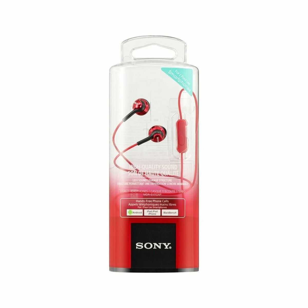 Sony Headphones With Microphone Sony Mdr-Ex110Ap Red