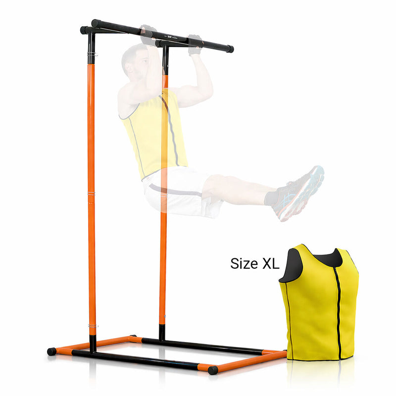 Pack Pull-Up Station Fitness with Exercise Guide and Men’s Sauna Sports Vest XL InnovaGoods