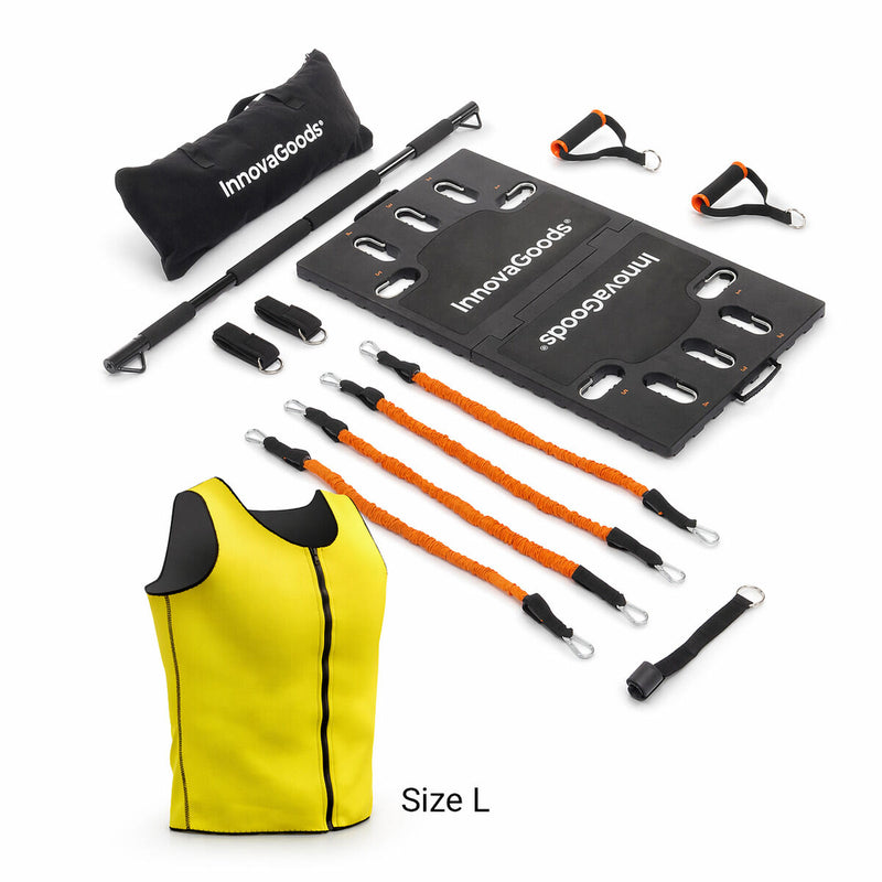 Portable Training System Pack with Exercise Guide and Men’s Sauna Sports Vest L InnovaGoods